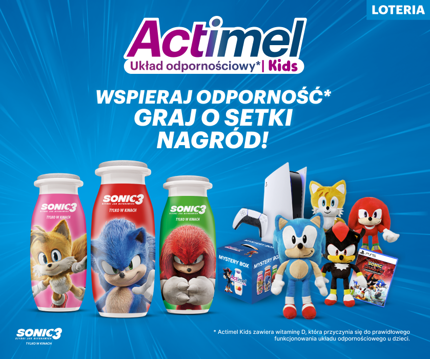 Kultowa gra Sonic motywem przewodnim loterii marki Actimel